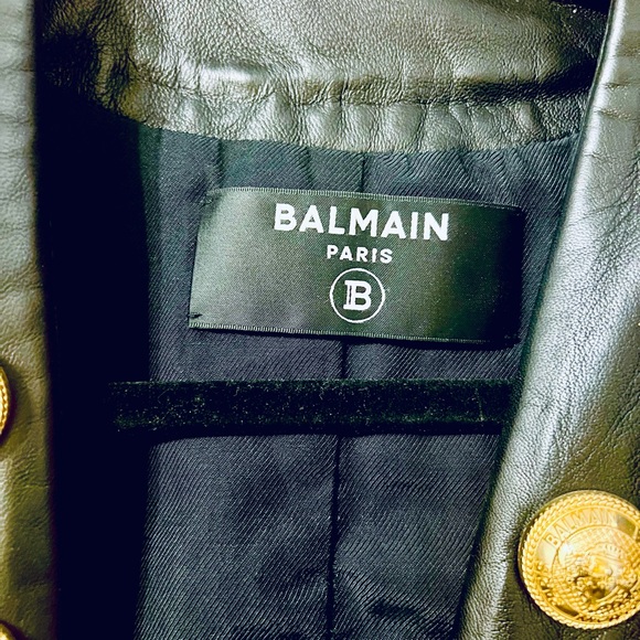 Balmain Black Leather Jacket - Picture 4 of 13